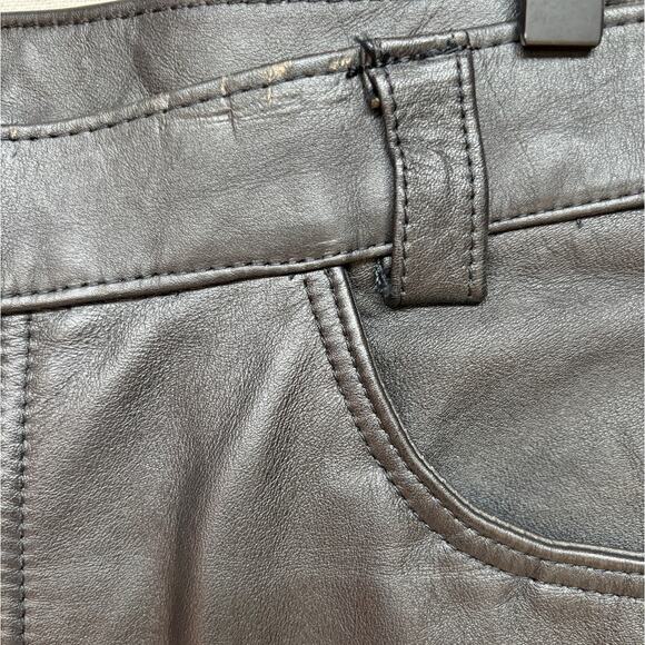 Outride Mens Black Leather Motorcycle Pants Heavy Weight Lined 4 Pocket size 36 - Picture 6 of 16